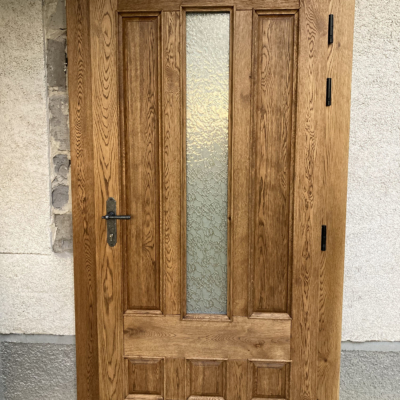 Dubové masívne vchodové dvere kartáčované hnedá patina